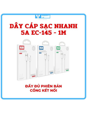 Dây Cáp Sạc 5A Dài 1M EC-145 hỗ trợ sạc nhanh 5A, truyền tải dữ liệu 480mb/s, bọc vải dù siêu bền